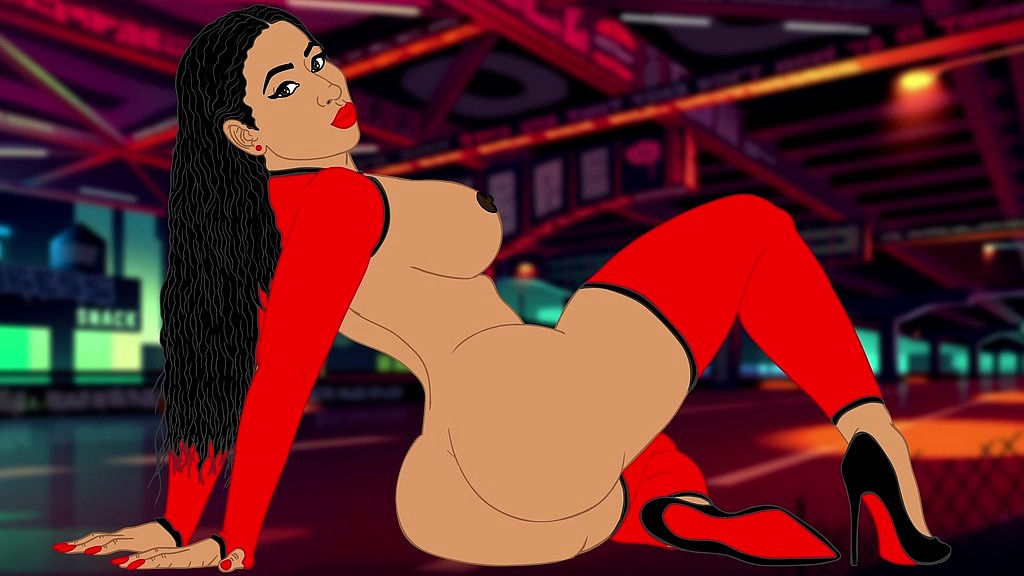 backalleytoonz studio horny big bubble butt ebony babe nicki shows her ass in an animated photoshoot that is a must see